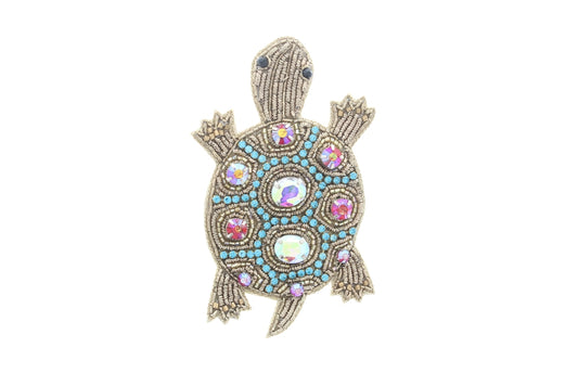 85mm Embroidered Turtle Brooch