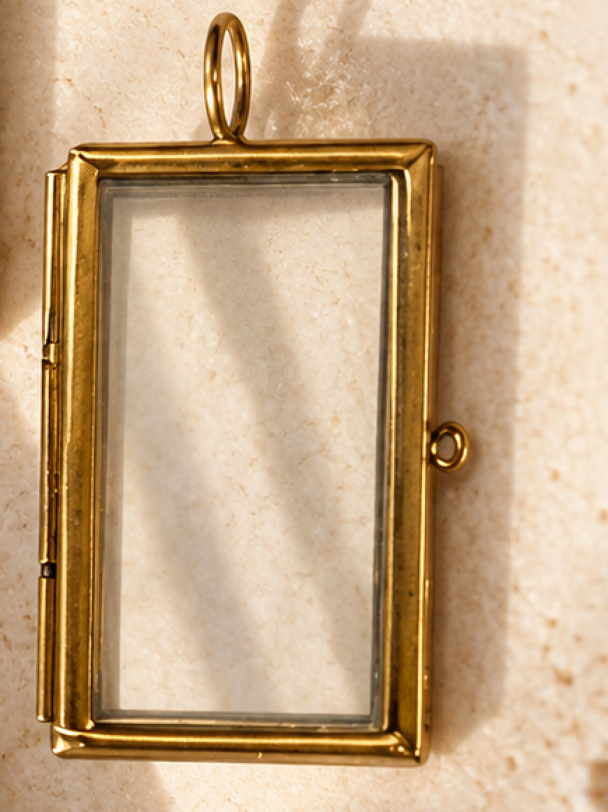Rectangle Glass Frame Pendants, , 1″ x 1.62″, Pack of 6 | Botanical & Cross Stitch Keepsake Lockets 1″ × 1.62″, Pack of 6