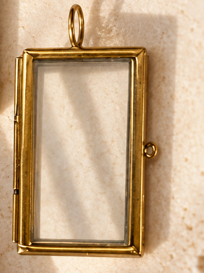 Rectangle Glass Frame Pendants, , 1″ x 1.62″, Pack of 6 | Botanical & Cross Stitch Keepsake Lockets 1″ × 1.62″, Pack of 6