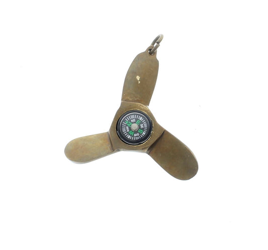 55mm Brass Voyager Compass Keychain, each