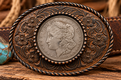 66mm x 91mm Western Floral Belt Buckle – Blank Oval Buckle in Antique Silver & Gold, made in USA, each