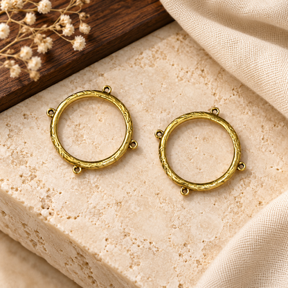 Gold Napkin Ring Findings with 5 Loops, Beaded Napkin Ring Blanks, DIY Wedding Table Décor, Jewelry Craft Supply, pk of 4