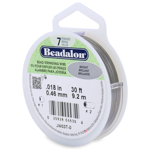 Beadalon Tiger Tail stainless steel  Wire, .018 gauge 30 feet roll, ea