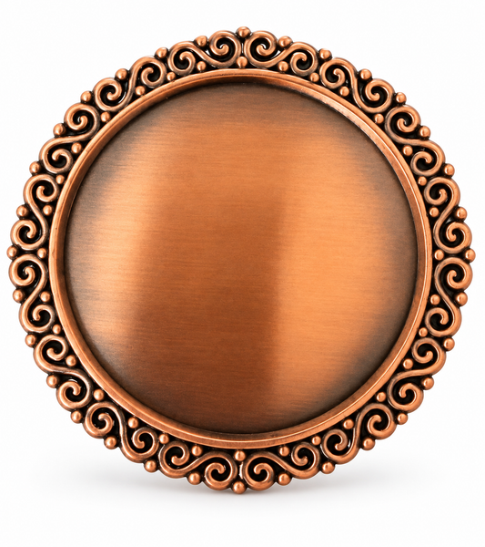 Round Ornate Scrolled Bezel Belt Buckle, each