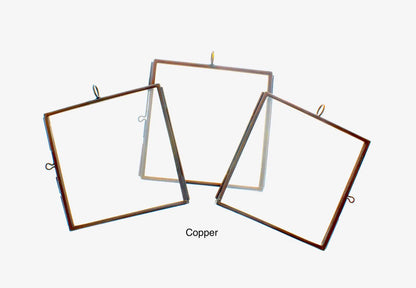 3 x 3 Inch Square Glass Display Frame | Silver Tone Hanging Keepsake Frame for Pressed Flowers, Photos & Needlework, 3 ea