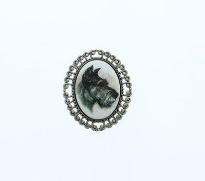 55mm x 45mm Vintage Dog Cameo Cabochons, made in USA, each