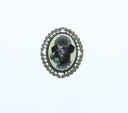 55mm x 45mm Vintage Dog Cameo Cabochons, made in USA, each