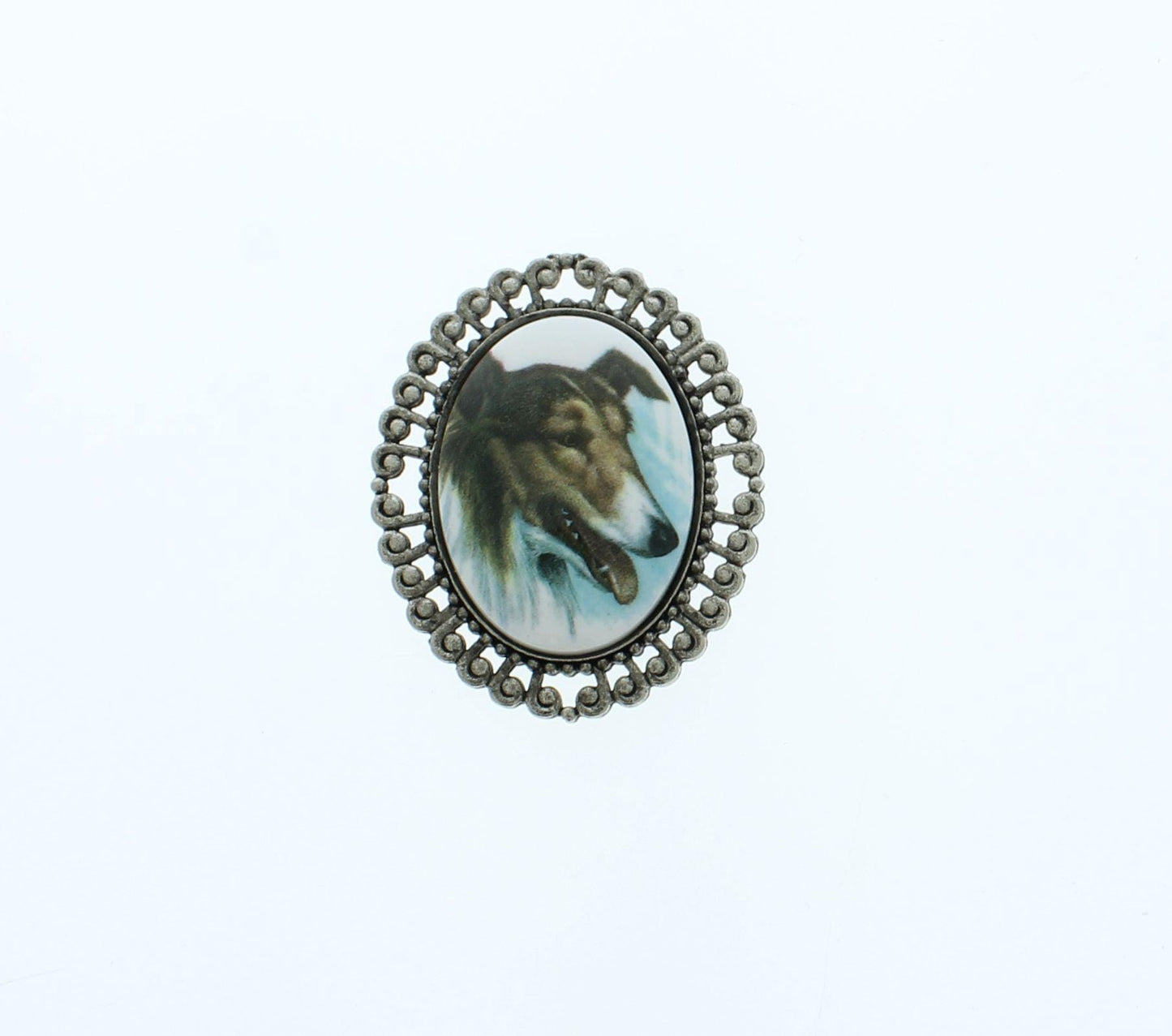 55mm x 45mm Vintage Dog Cameo Cabochons, made in USA, each