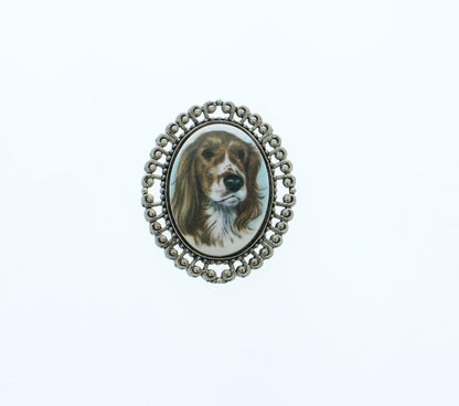 55mm x 45mm Vintage Dog Cameo Cabochons, made in USA, each