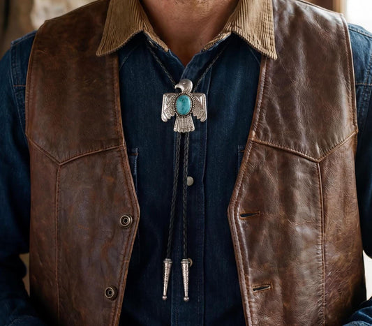 68mm x 54mm Thunderbird Bolo Tie, made in USA, each