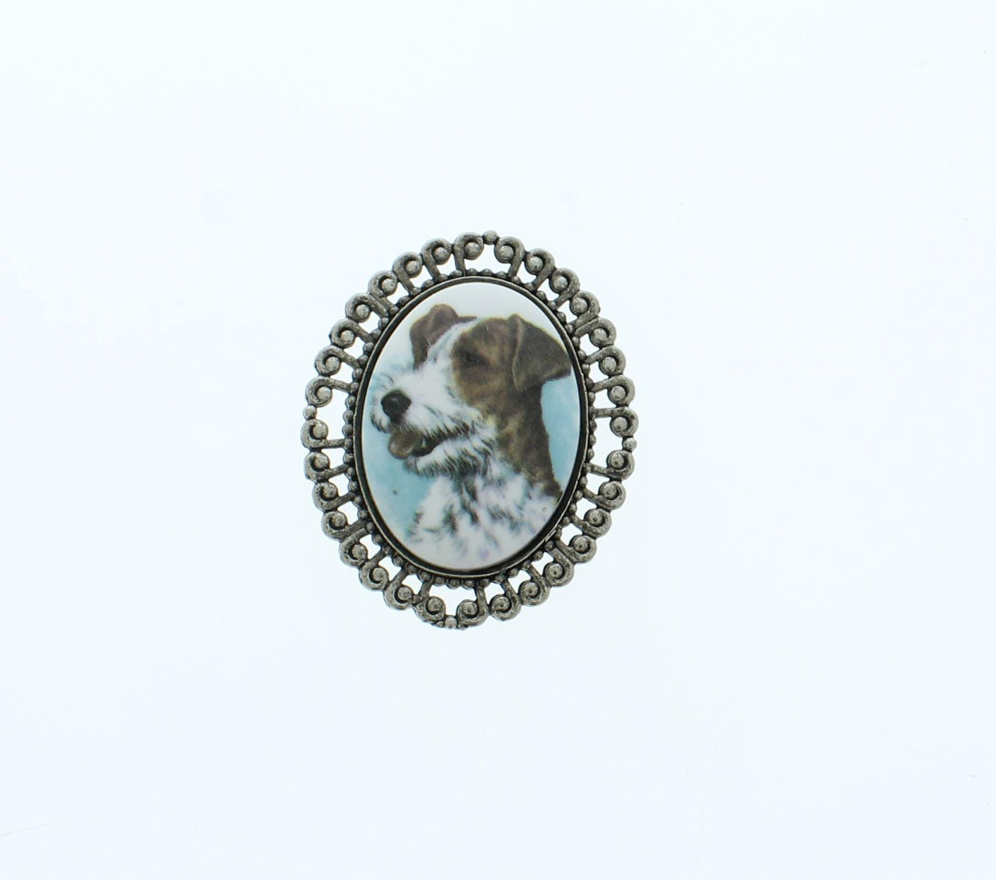 55mm x 45mm Vintage Dog Cameo Cabochons, made in USA, each