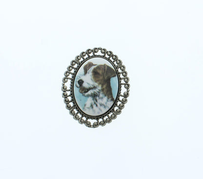 55mm x 45mm Vintage Dog Cameo Cabochons, made in USA, each