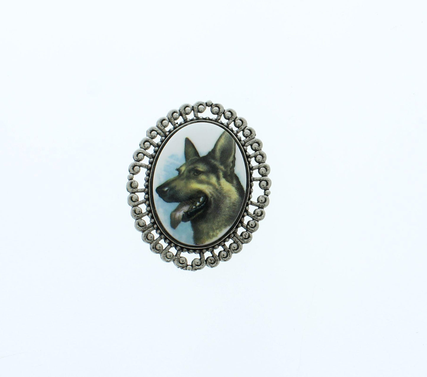55mm x 45mm Vintage Dog Cameo Cabochons, made in USA, each