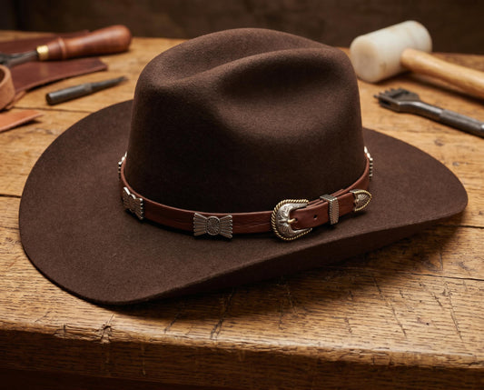Rustic Leather Hatband, made in USA, each