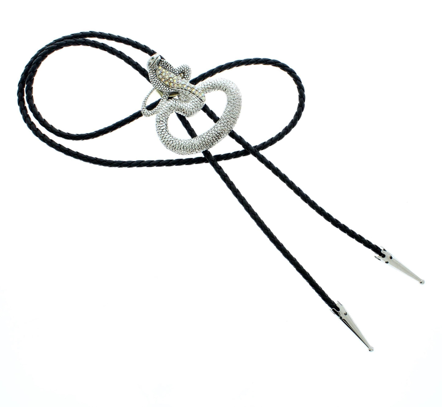 HHH Designs Exclusive Cobra Country Snake Bolo Tie | Rhinestone Serpent Western Necklace