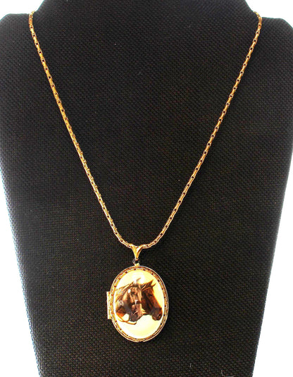 Personalized Horse Photo Locket Necklace, made in USA, each