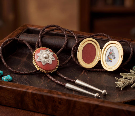 Desert Keepsake Locket Bolo Tie, made in USA, each