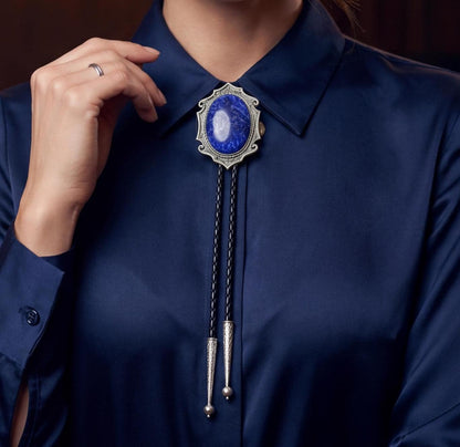 Midnight Indigo Stone Bolo Tie, made in USA, each