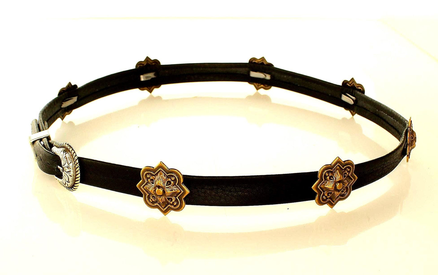 Rustic Concho Leather Hatband, made in USA, each
