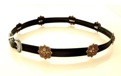 Rustic Concho Leather Hatband, made in USA, each