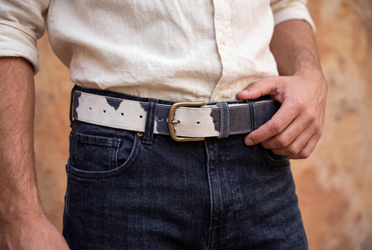 1.5" Black Cow Suede Snap Belt, each