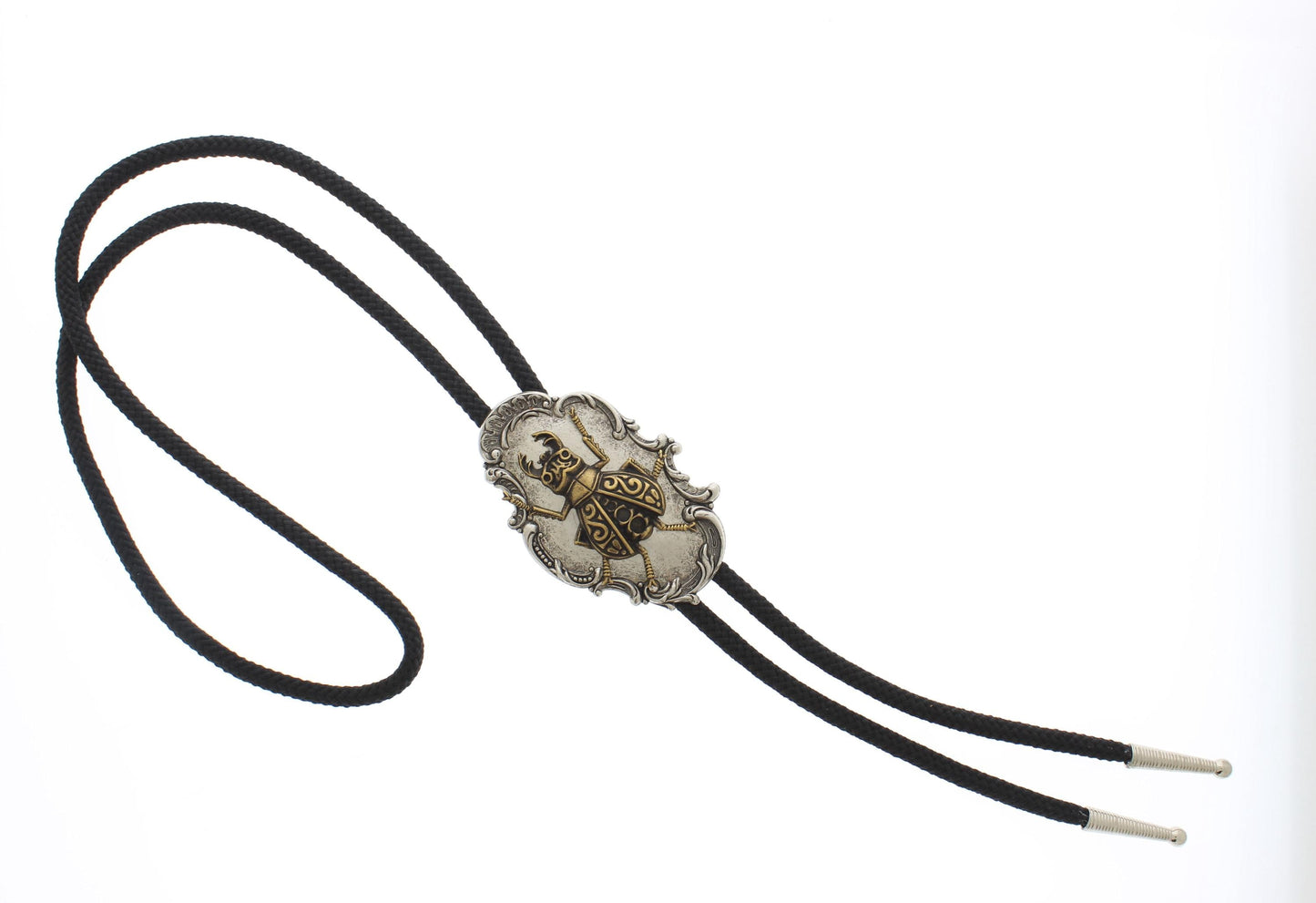 64mm x 41mm Vintage Scarab Beetle Bolo Tie, made in USA, each