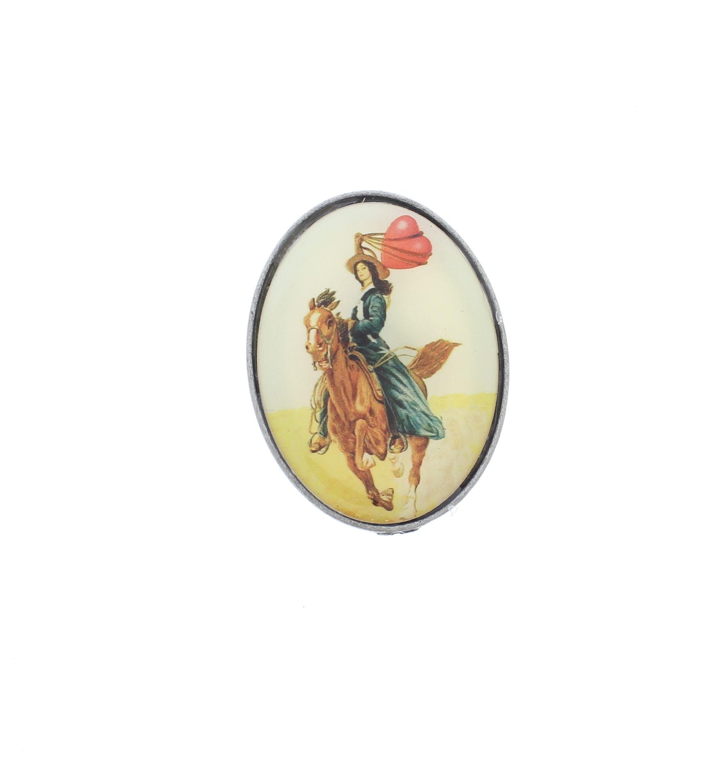 58mm x 44mm Horse & Rider Scarf Ring, made in USA, each