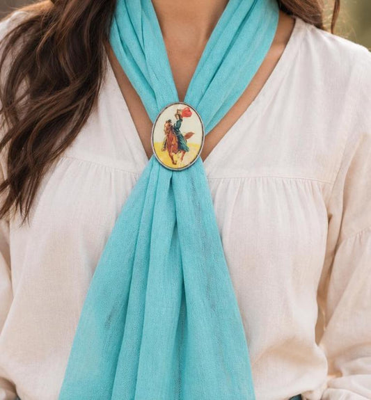 58mm x 44mm Horse & Rider Scarf Ring, made in USA, each