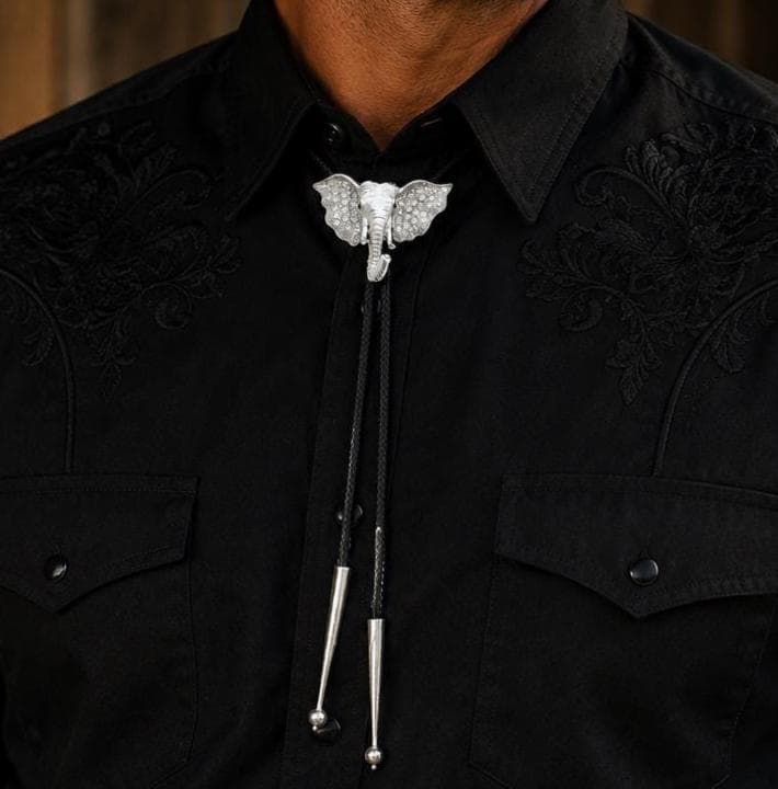 41mm x 50mm Crystal Elephant Bolo Tie, made in USA, each