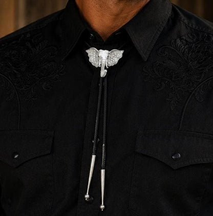 41mm x 50mm Crystal Elephant Bolo Tie, made in USA, each