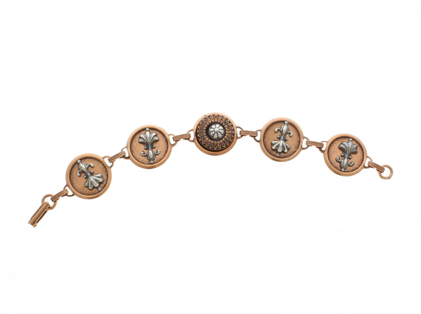 Vintage Copper Fleur-de-Lis Bracelet, made in USA, each