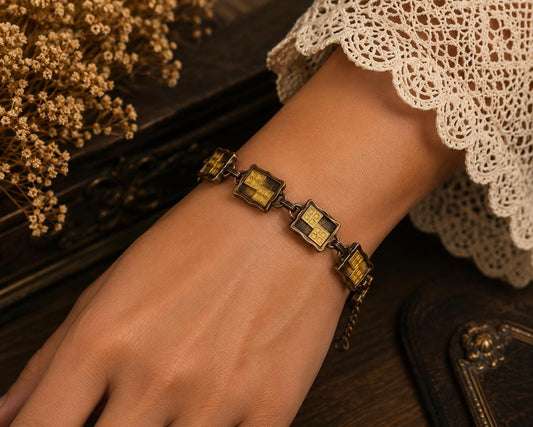 Vintage Windowpane Bracelet, made in USA, each