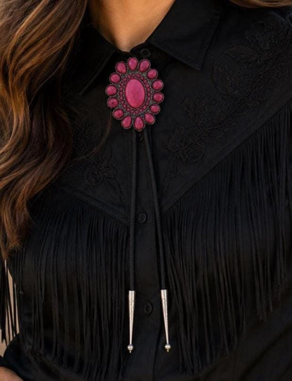 78mm x 53mm Desert Rose Bolo Tie, made in USA, each