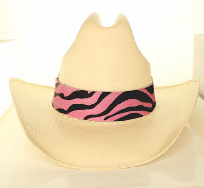 Pink Zebra Western Hat Band, made in USA, each