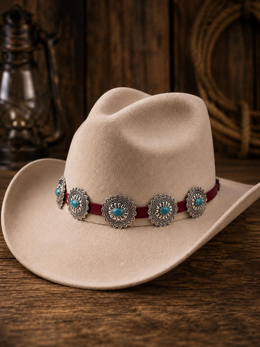 Southwestern Turquoise Concho Hat Band, made in USA, each