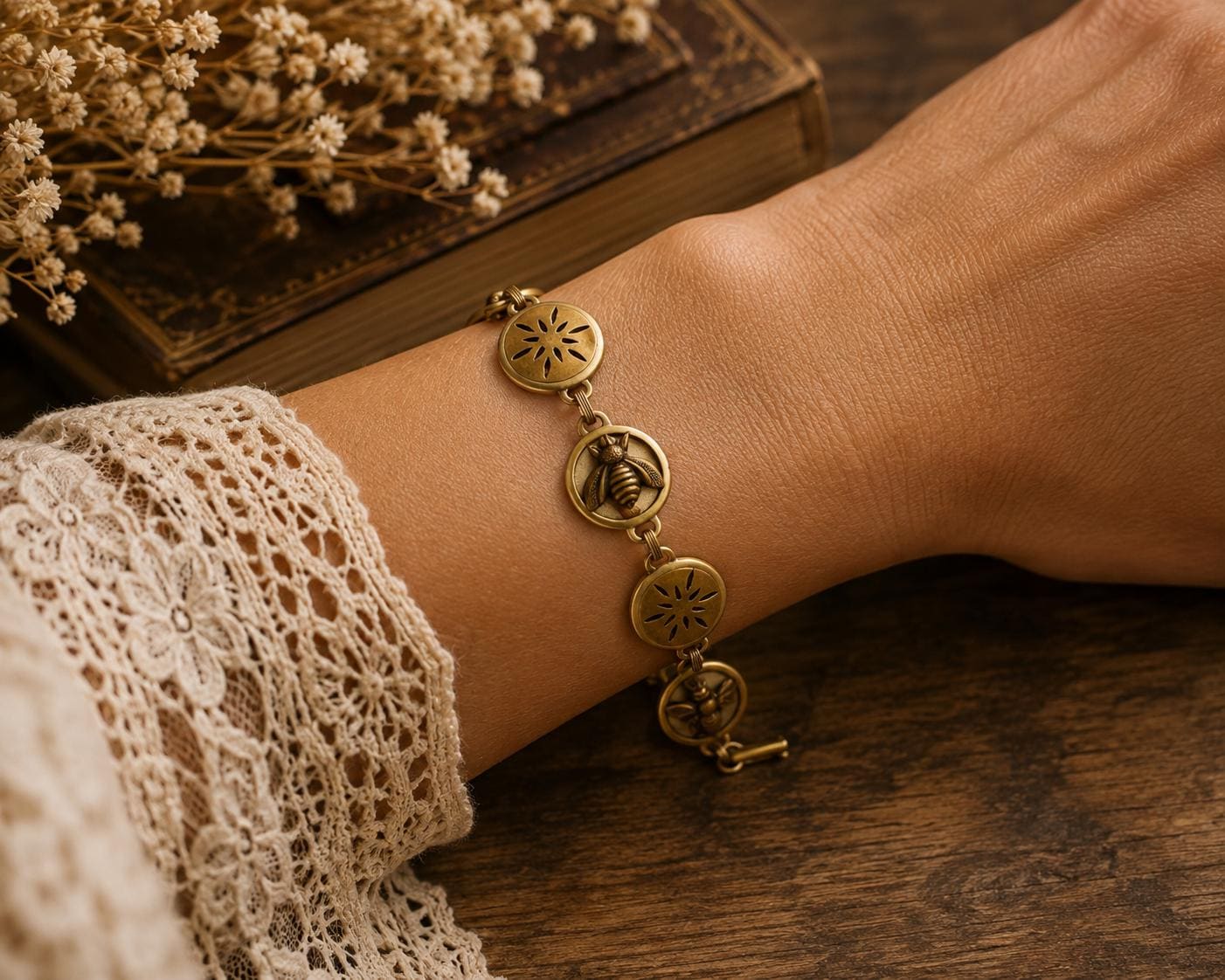 Honeybee Garden Bracelet, made in USA, each