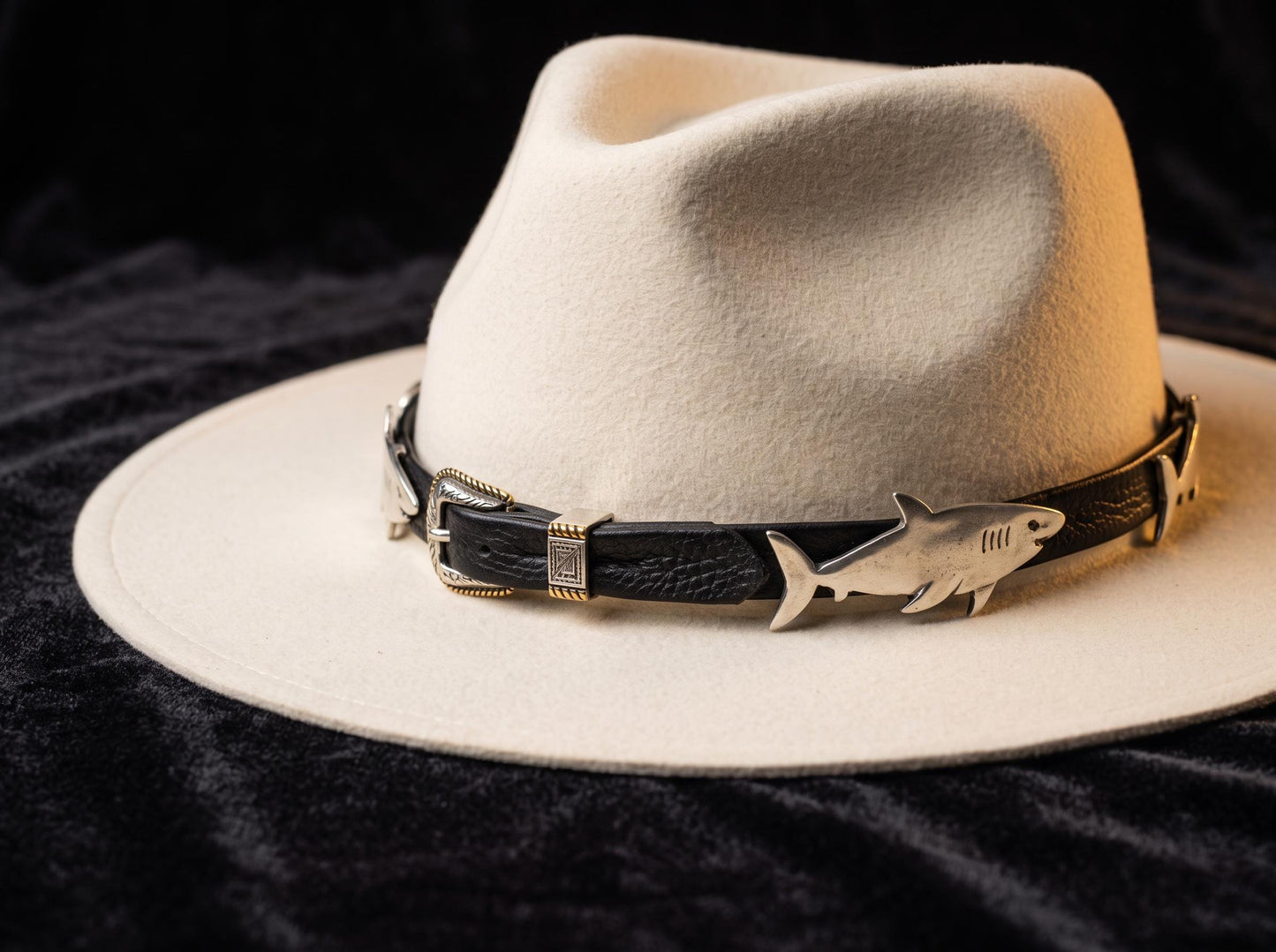 Sharks of the Sea Leather Hat Band, made in USA, each