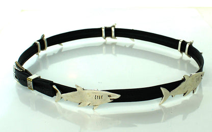Sharks of the Sea Leather Hat Band, made in USA, each