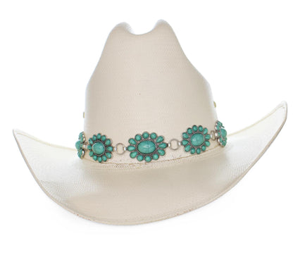 Turquoise Blossom Western Hat Band, made in USA, each