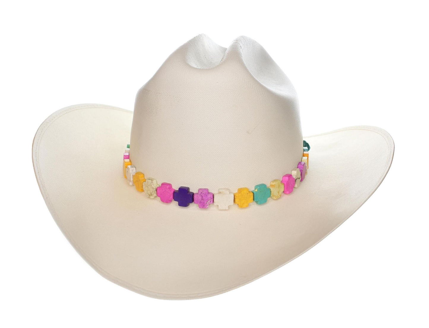 Colorful Cross Bead Hat Band, made in USA, each