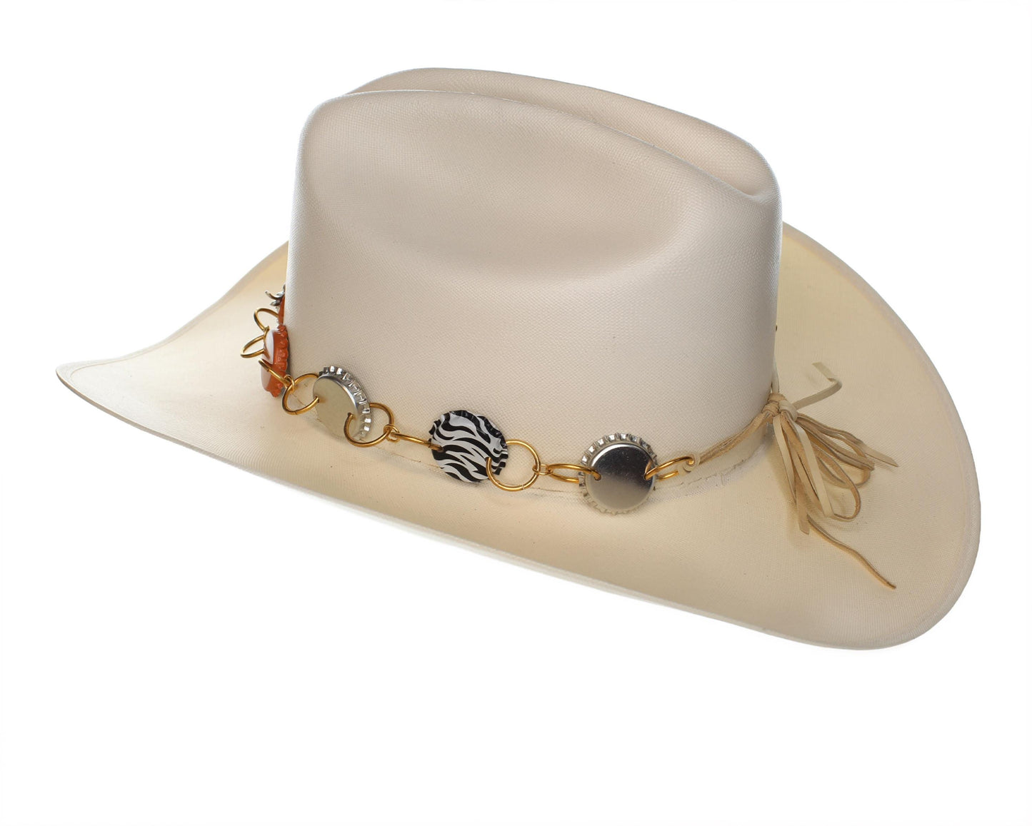 Longhorn Statement Bottle Cap Hat Band, made in USA, each