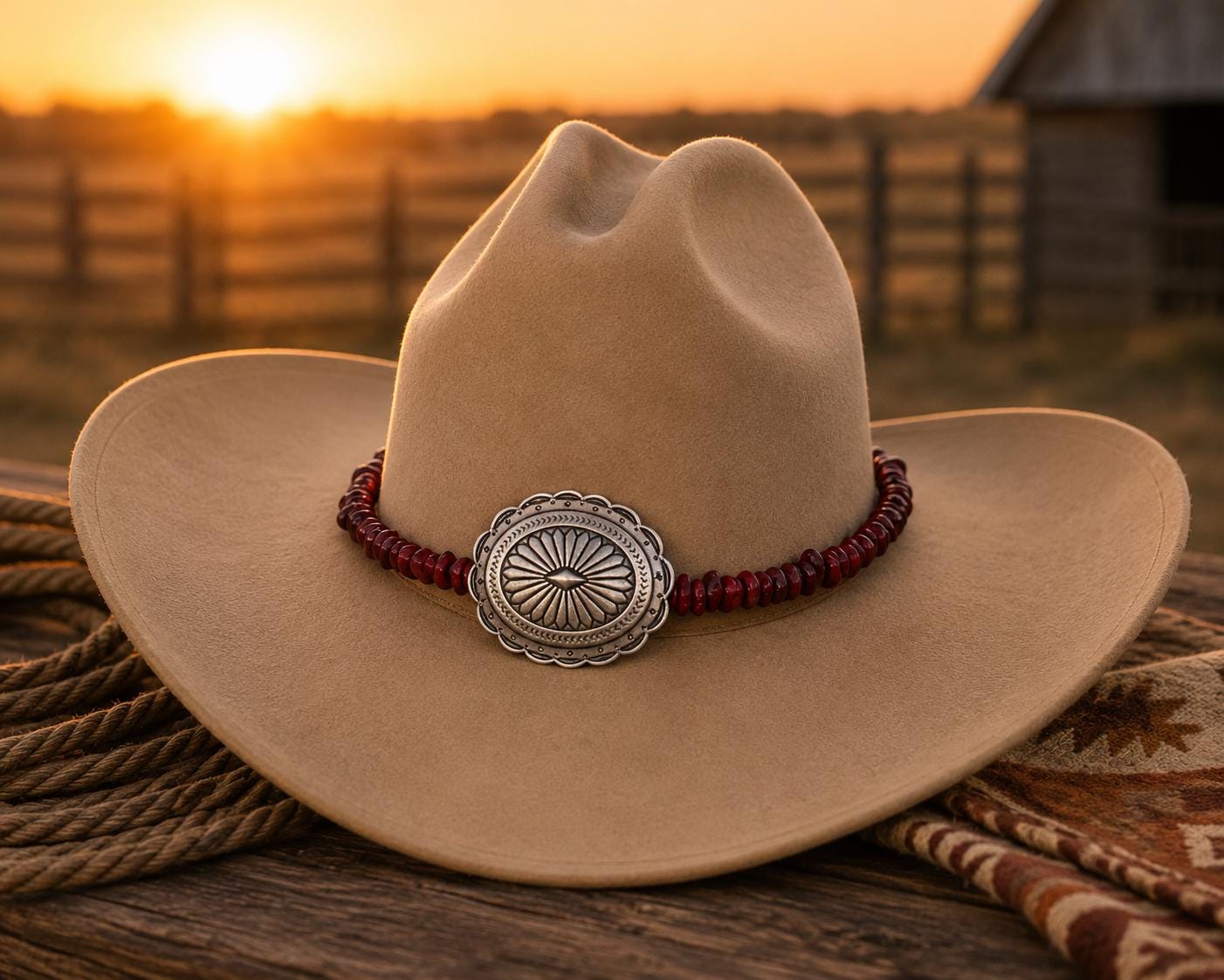 Crimson Concho Western Hat Band, made in USA, each