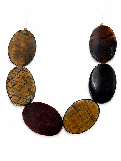 Large Oval Resin Beads – 35mm x 50mm – Top Drilled – Earth Tone Statement Beads