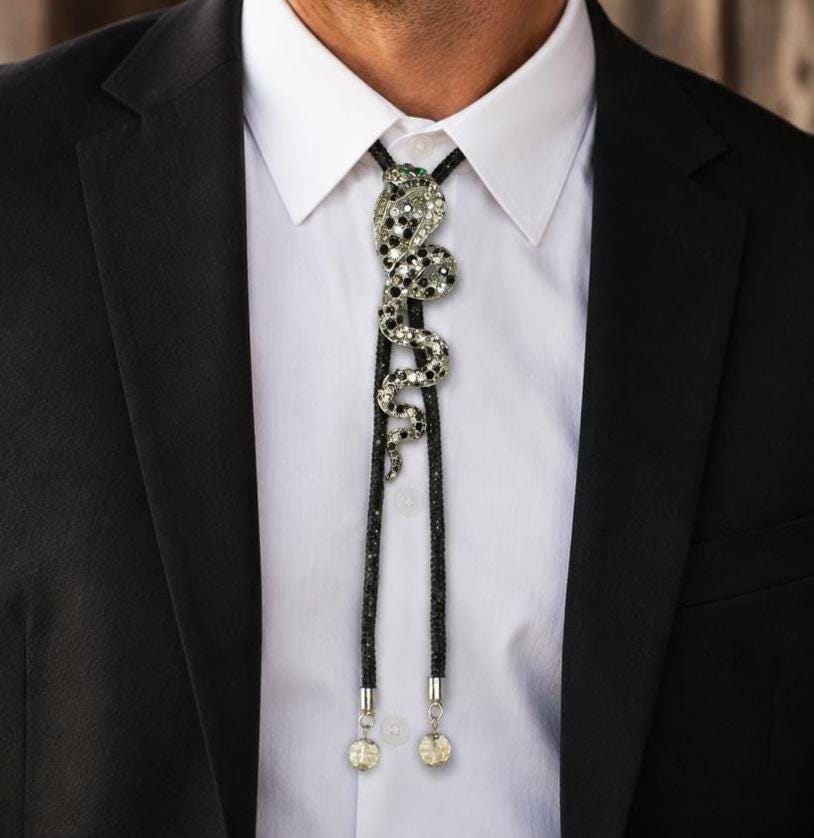 Jeweled Serpent Bolo Tie, made in USA, each
