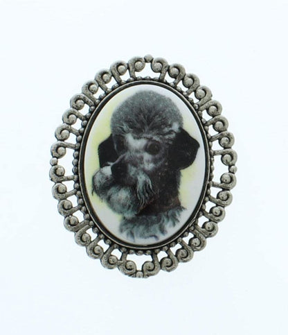 Victorian Poodle Portrait Scarf Slide, made in USA, each