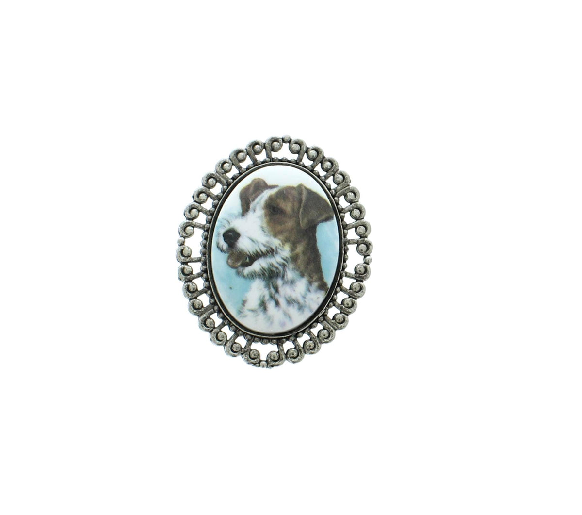 Vintage Terrier Portrait Scarf Slide, made in USA, each