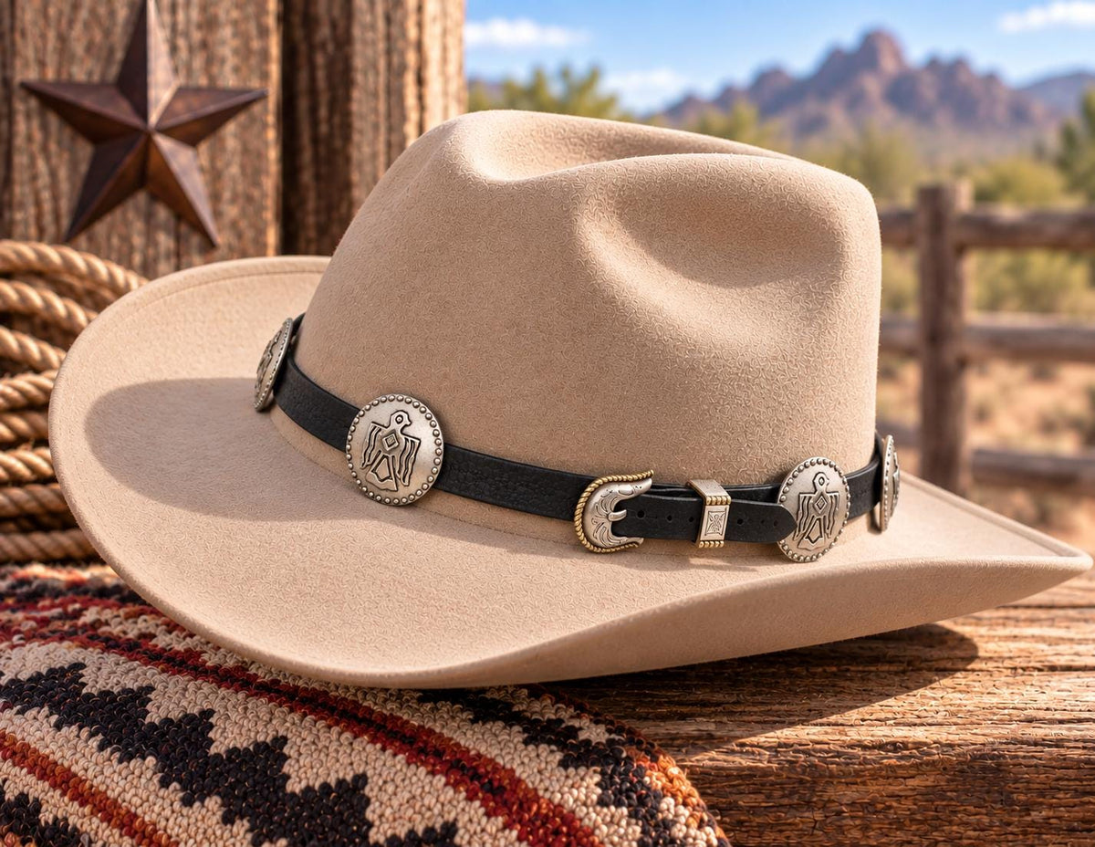 Thunderbird Concho Western Hat Band, made in USA, each