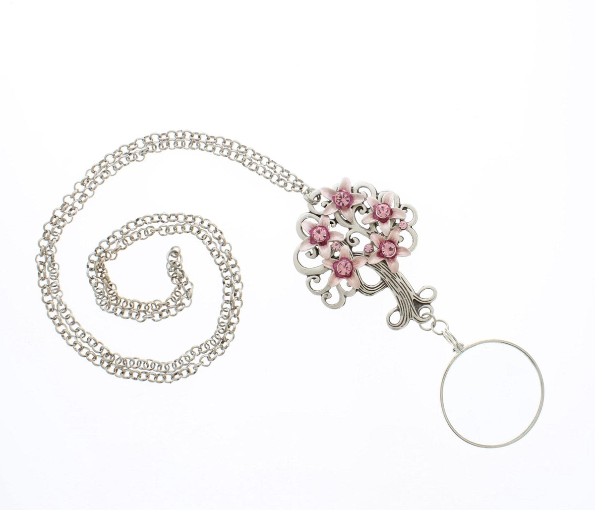 Pink Blossom Monocle Necklace, made in USA, each