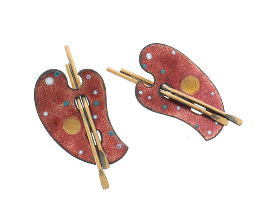 Red Copper Enamel Artist Palette, 2 each per pack