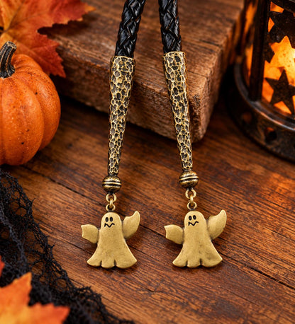 Vintage Halloween Ghost Bolo Tips, made in USA, 1 pair each